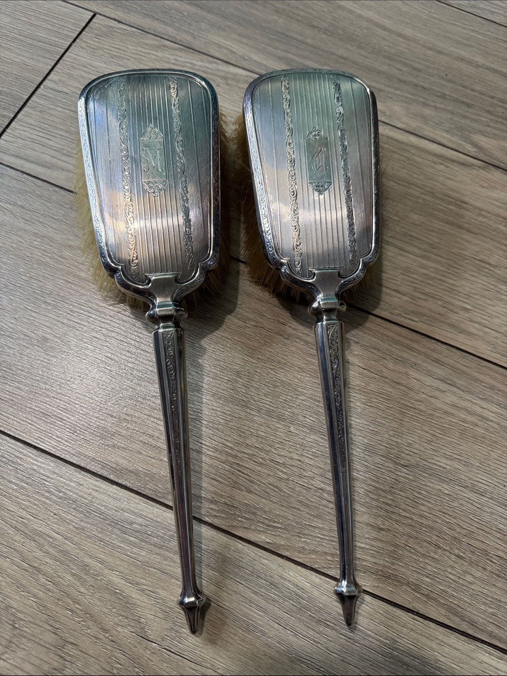 Vintage Sterling Brushes - Set of 2